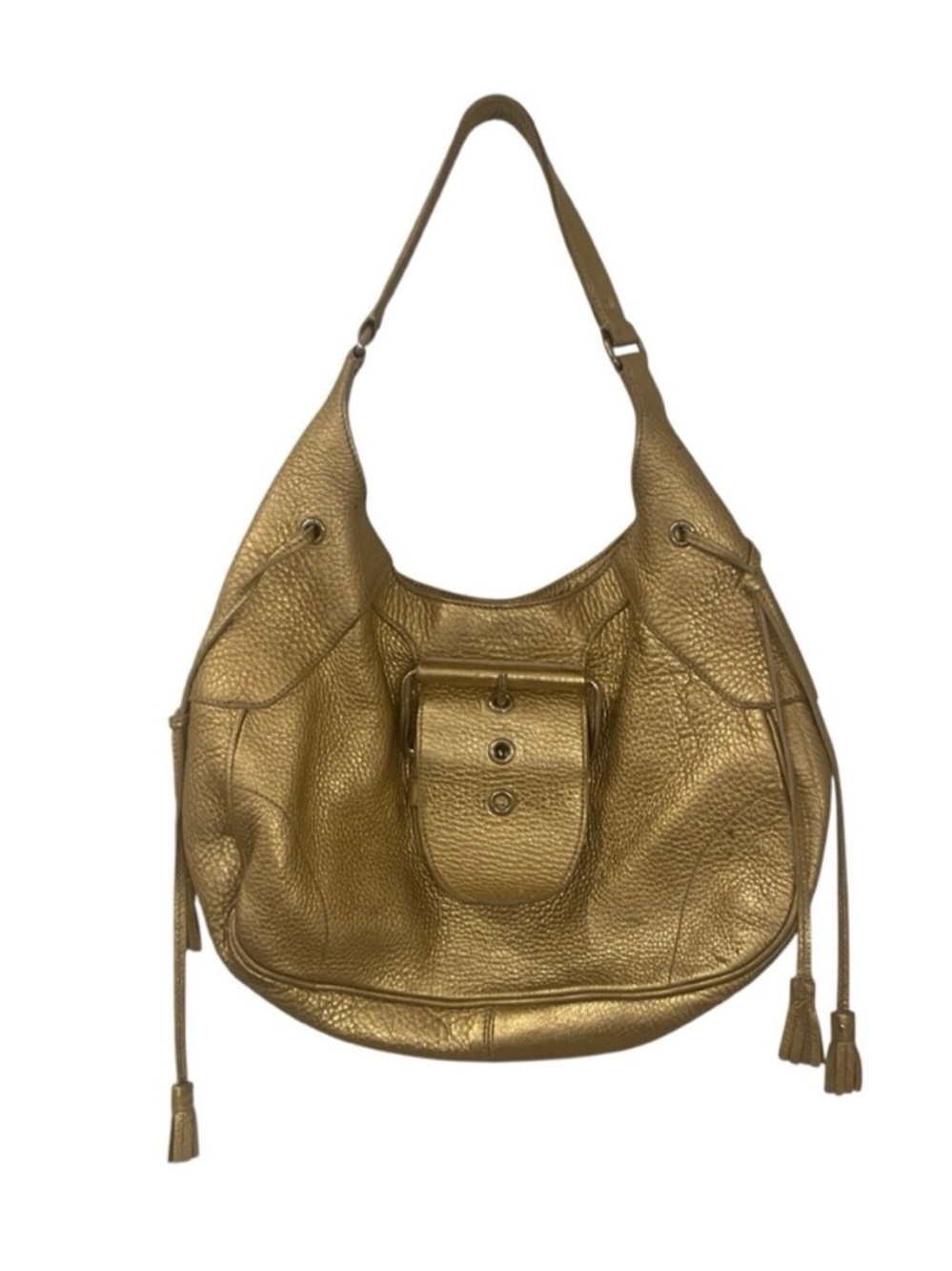 Car Shoe Pebbled Leather Gold Tone Hobo Shoulder Bag Handbag Purse Y2k Style
